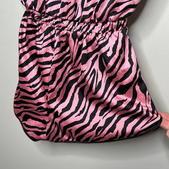 Victoria’s Secret Satin Pink Zebra Print Sleep Romper - Picture 11 of 12